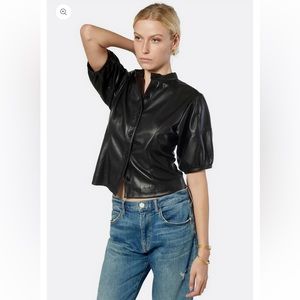 Joie Caliste Vegan Leather Top